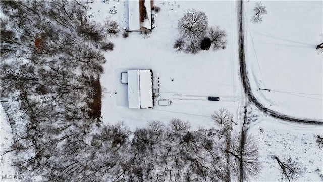 view of snowy aerial view