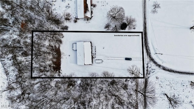 view of snowy aerial view