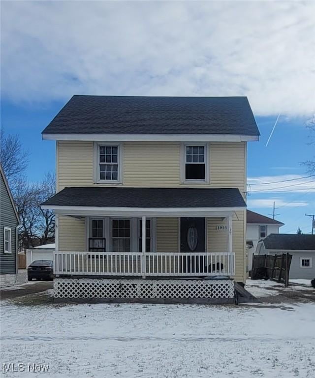 view of front of property with a porch