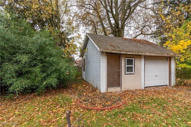 view of outdoor structure featuring a garage