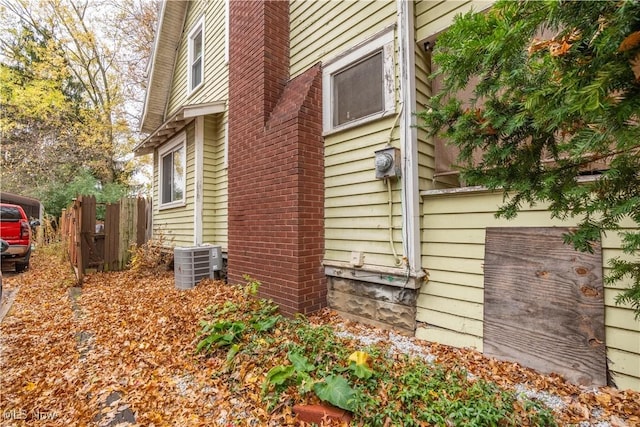 view of home's exterior featuring cooling unit