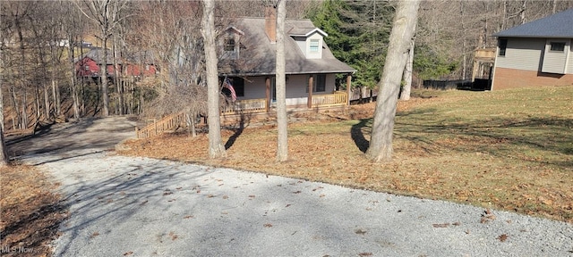 view of yard with a porch