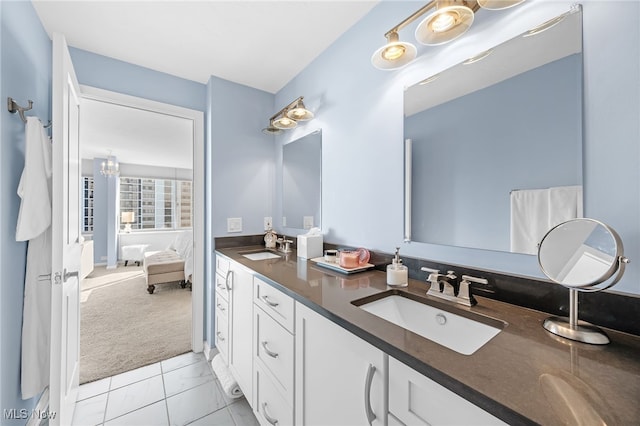 bathroom featuring tile patterned floors and vanity