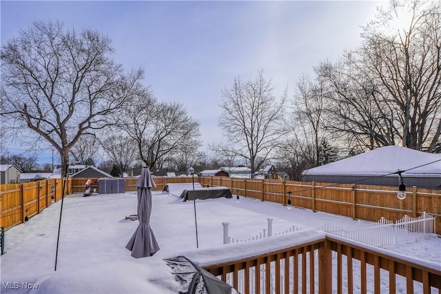 view of snowy yard