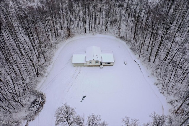 view of snowy aerial view