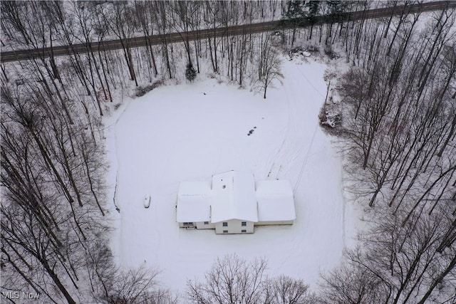 view of snowy aerial view