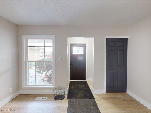 entrance foyer with light hardwood / wood-style floors