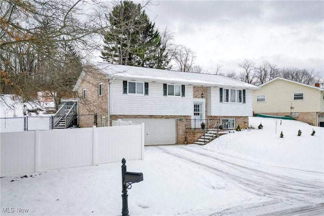 bi-level home with a garage