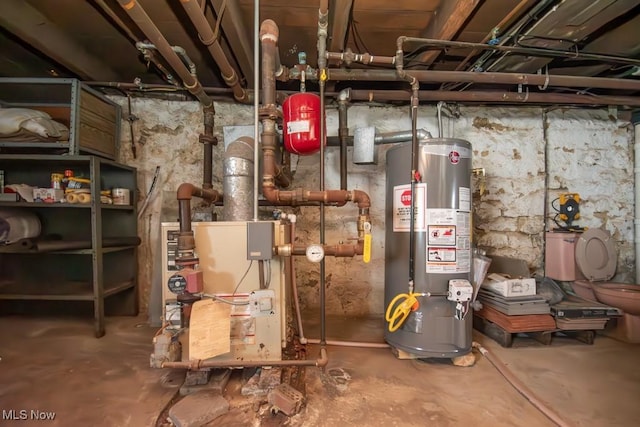 2040 E Middletown Rd, Poland, OH 44514 - utility room with gas water heater and a heating unit
