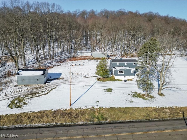 view of snowy aerial view