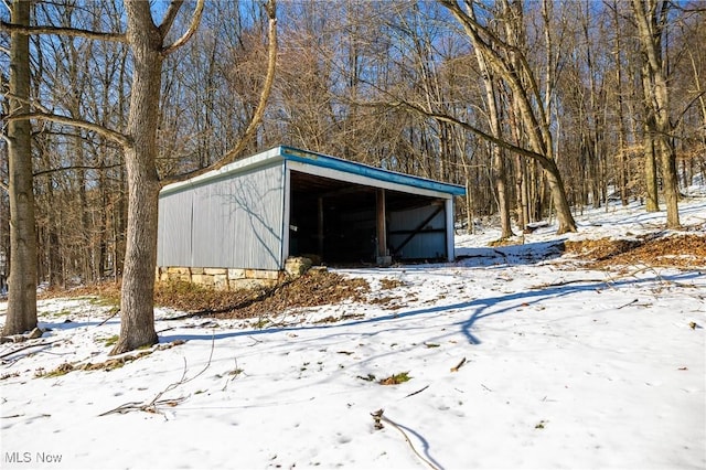 view of snow covered structure