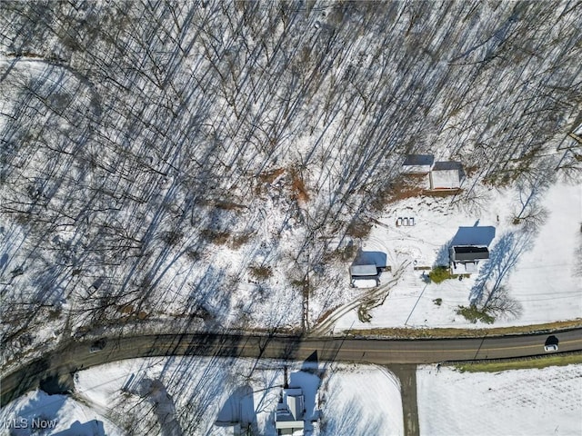 view of snowy aerial view