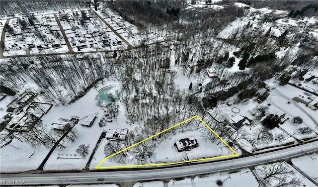 view of snowy aerial view