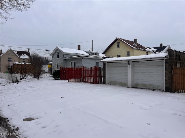 exterior space featuring a garage