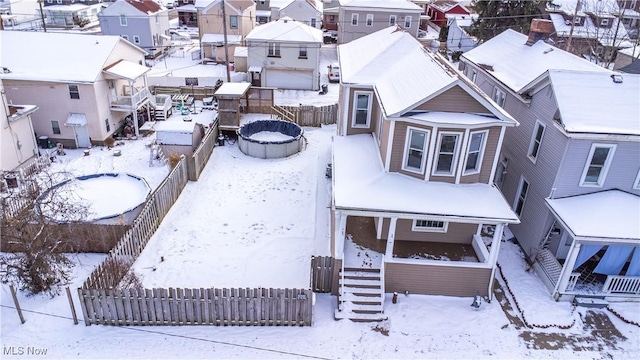 view of snowy aerial view