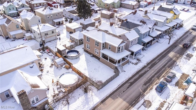 view of snowy aerial view