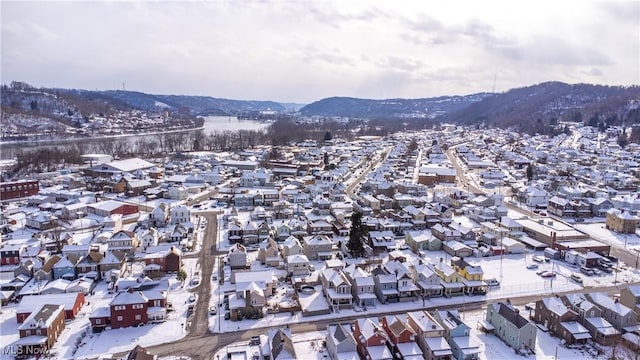 aerial view featuring a mountain view