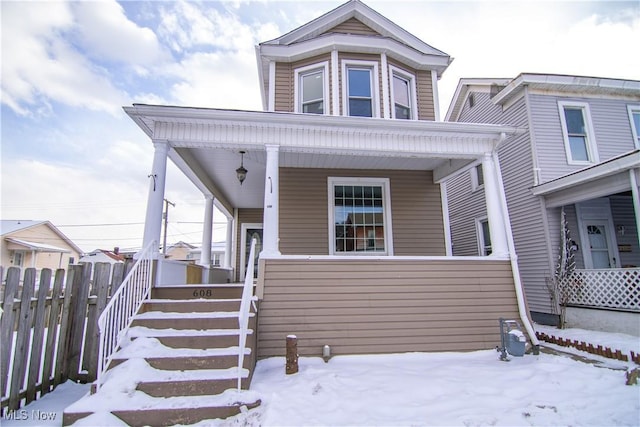 view of front of home with a porch