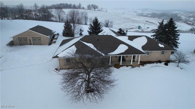 view of snowy aerial view