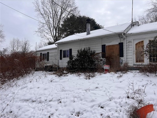 view of snowy exterior