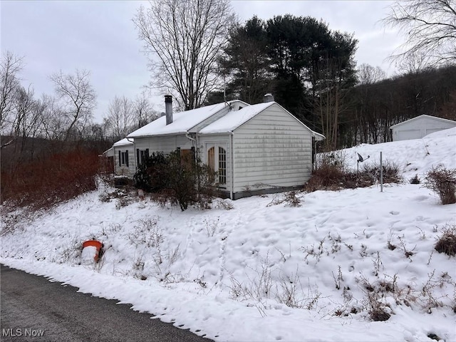 view of snowy exterior