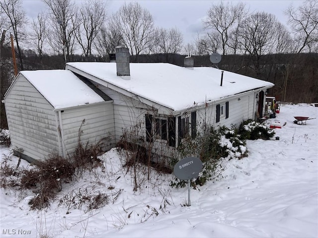 view of snowy exterior