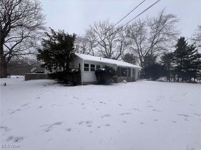 view of snowy exterior