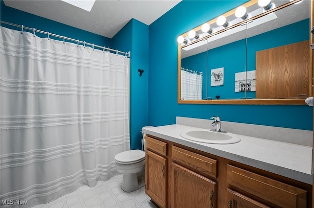 bathroom with toilet and vanity