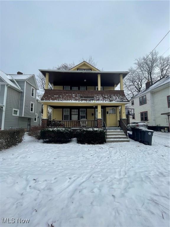 view of front of property with covered porch