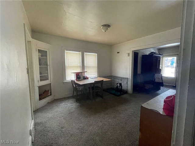 dining room with a healthy amount of sunlight and carpet floors