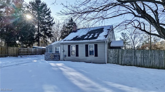 view of snowy exterior