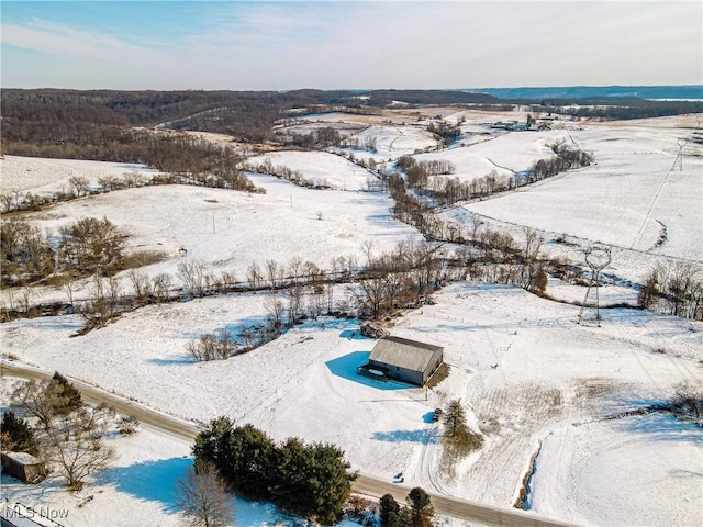 view of snowy aerial view