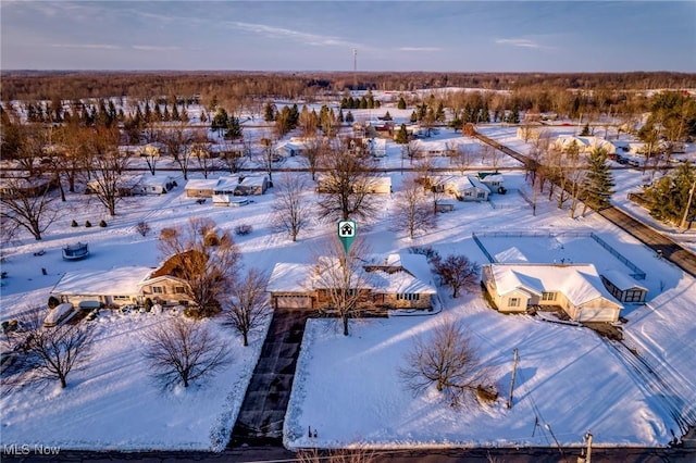 view of snowy aerial view