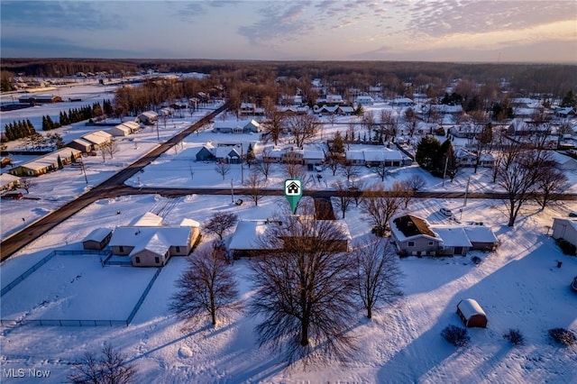 view of snowy aerial view