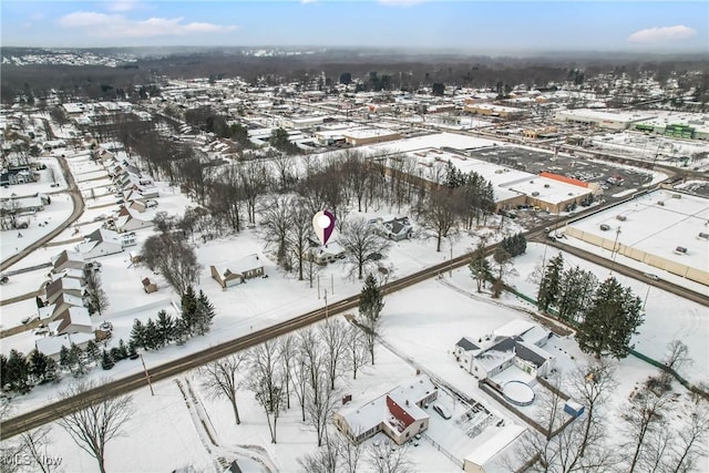 view of snowy aerial view