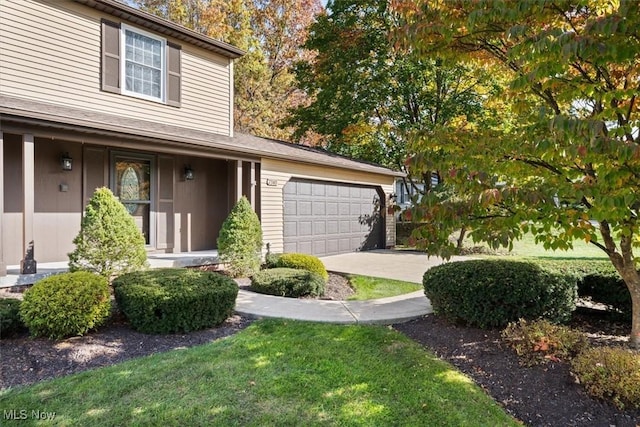 exterior space featuring a garage