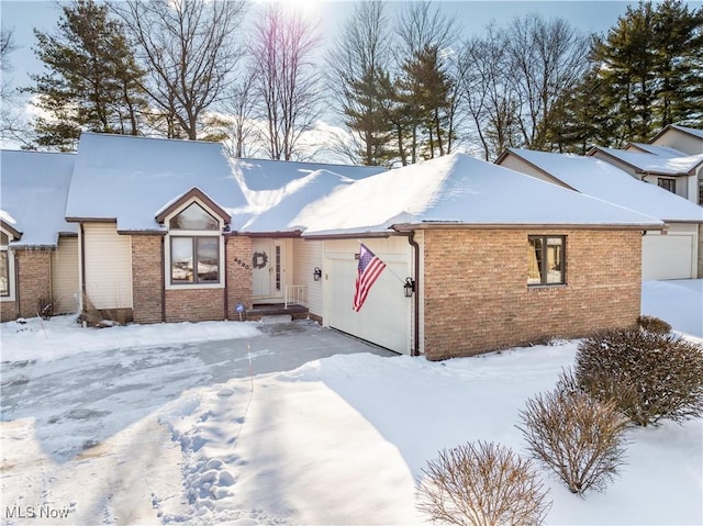 single story home with a garage