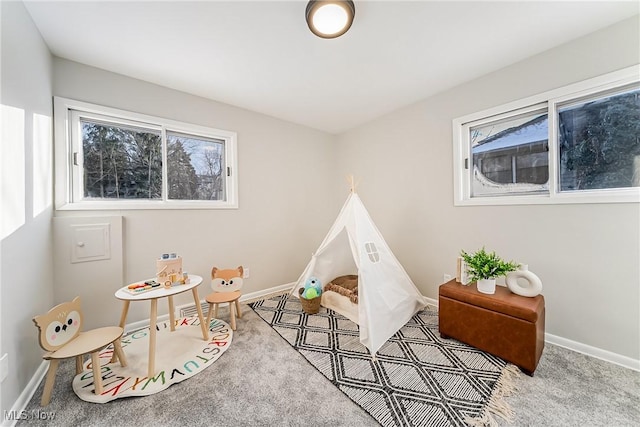 playroom featuring carpet floors