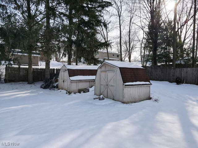 view of snow covered structure