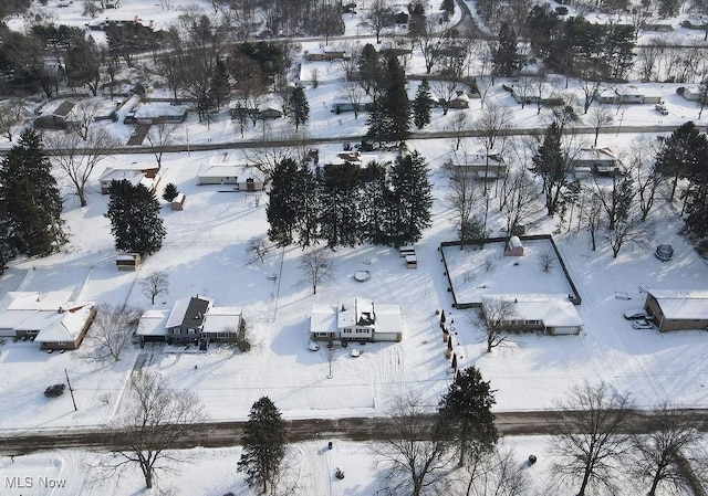 view of snowy aerial view