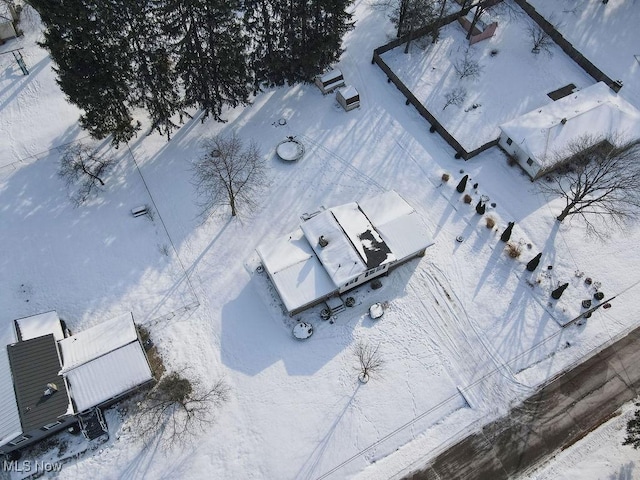 view of snowy aerial view