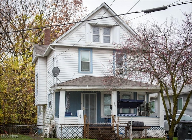 view of front facade featuring a porch