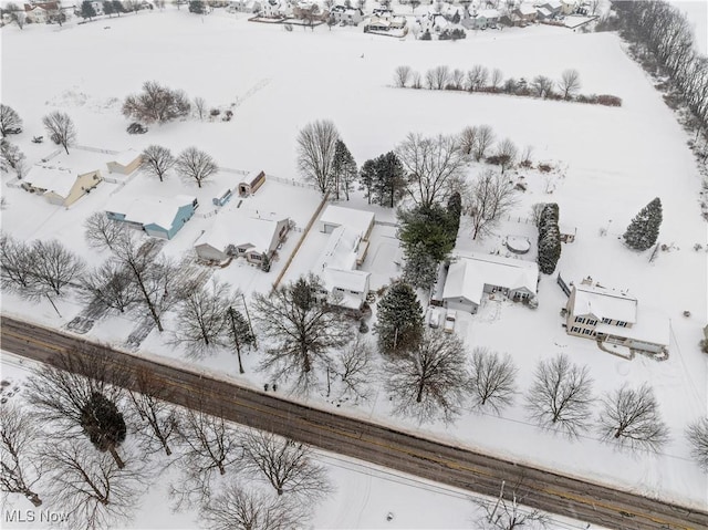 view of snowy aerial view