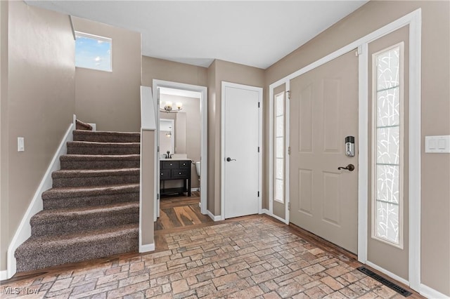 entrance foyer featuring sink