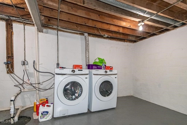 laundry area featuring separate washer and dryer