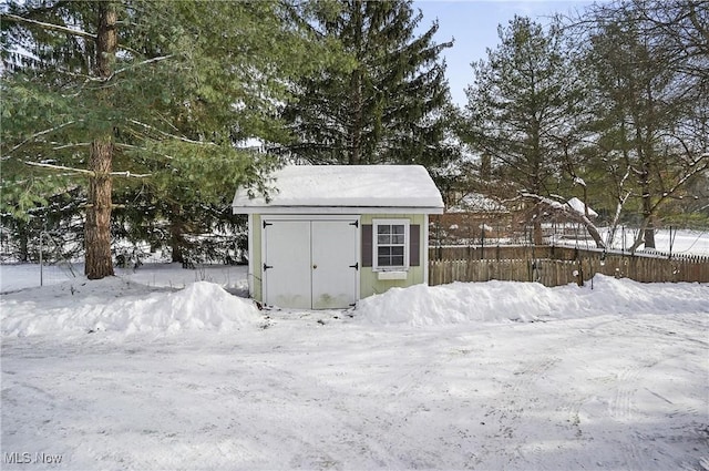 view of snow covered structure