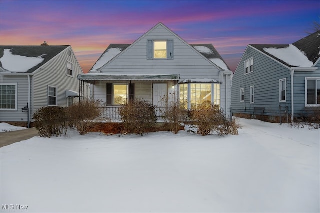 view of front of property with covered porch