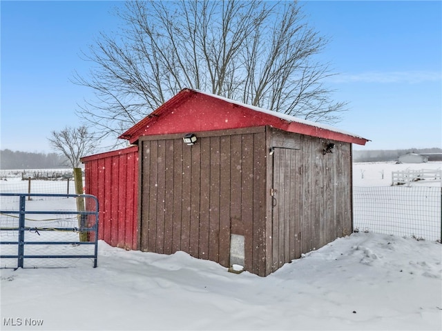 view of snow covered structure