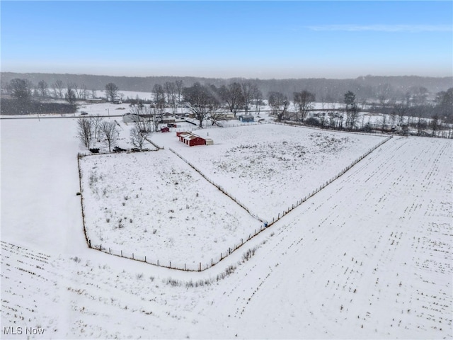 view of snowy aerial view