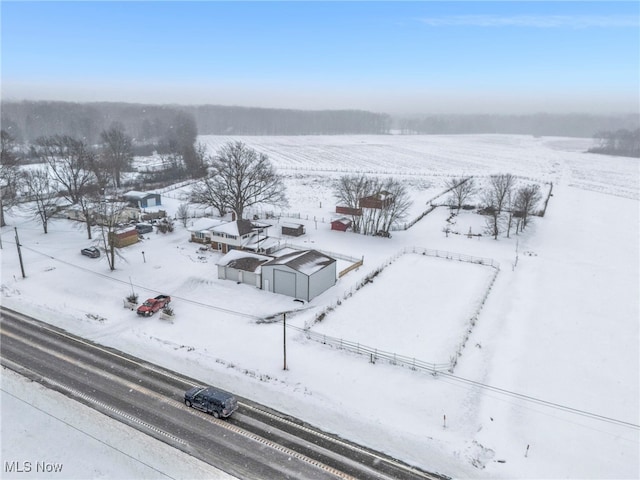 view of snowy aerial view